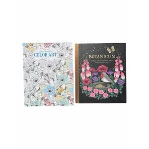 Living Wonders Color Art & Botanicum Adult Coloring Book Set of 2
